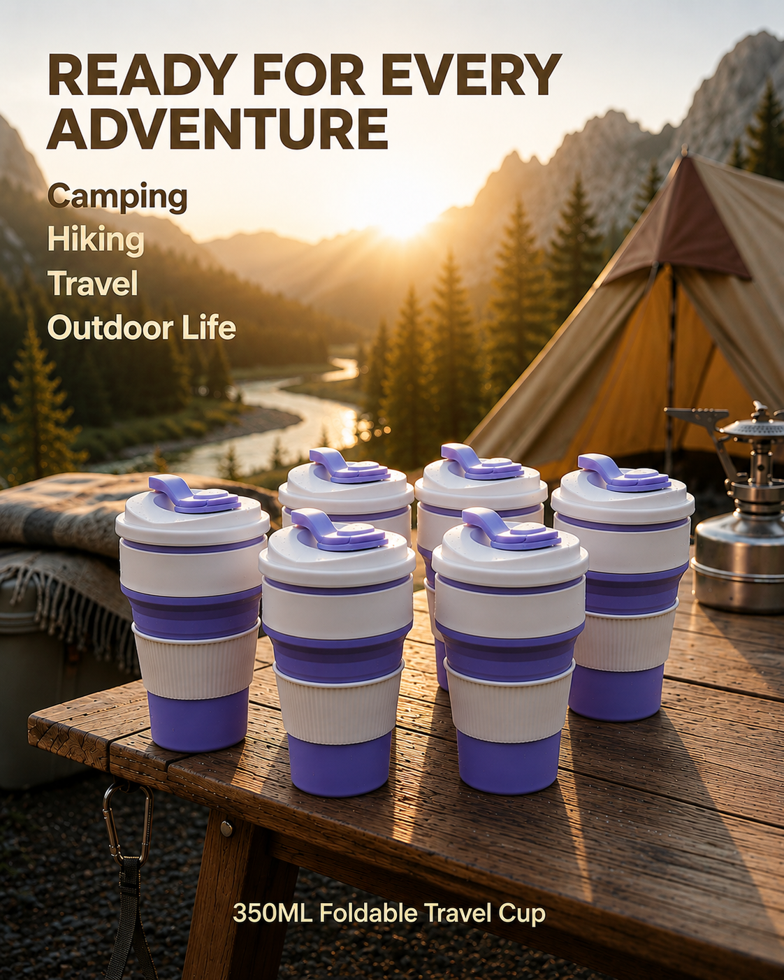 Pack of 6 Silicon Foldable Travel Cup