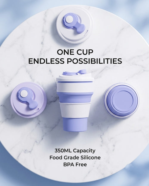 Pack of 6 Silicon Foldable Travel Cup